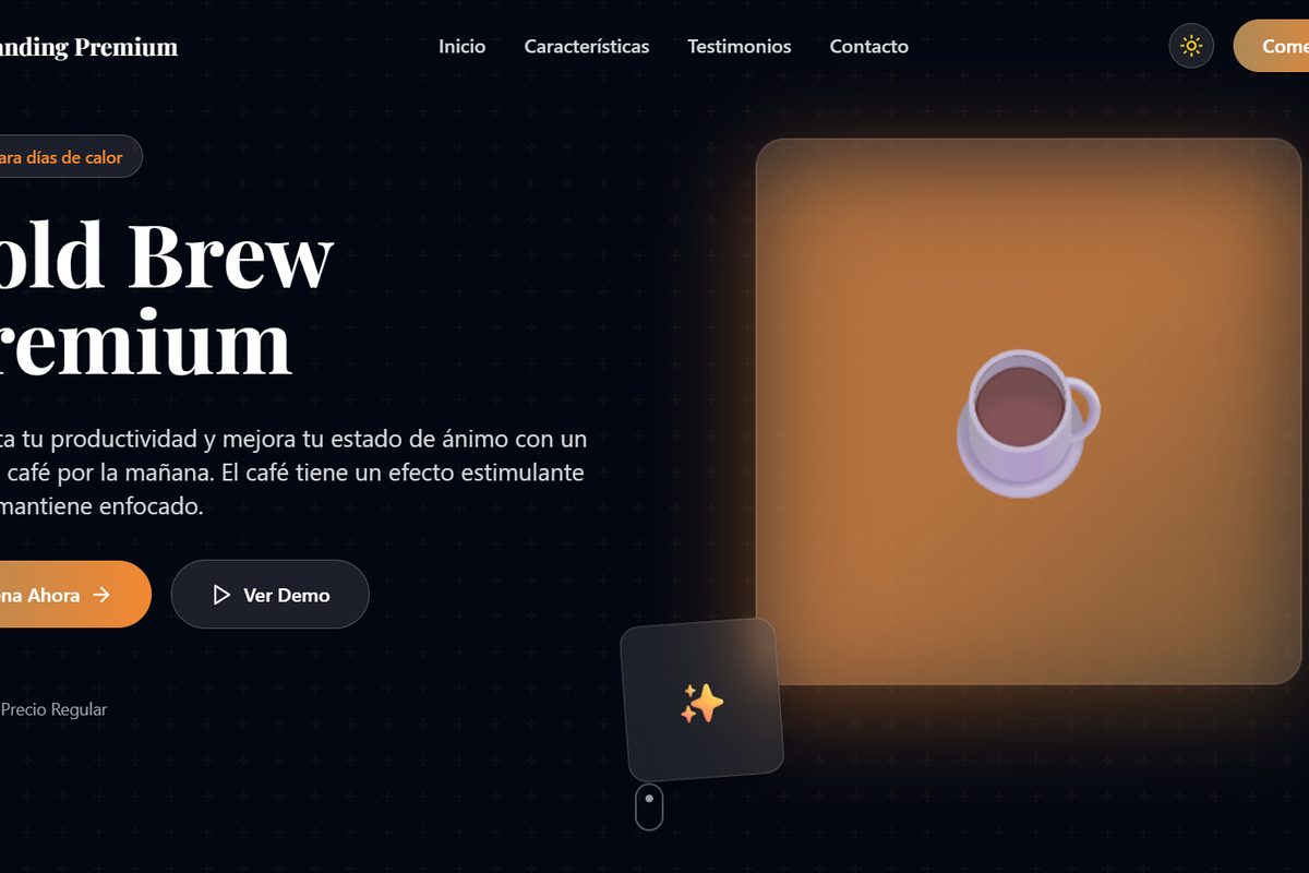 Landing Page Premium con sistema multi-tema para 5 industrias